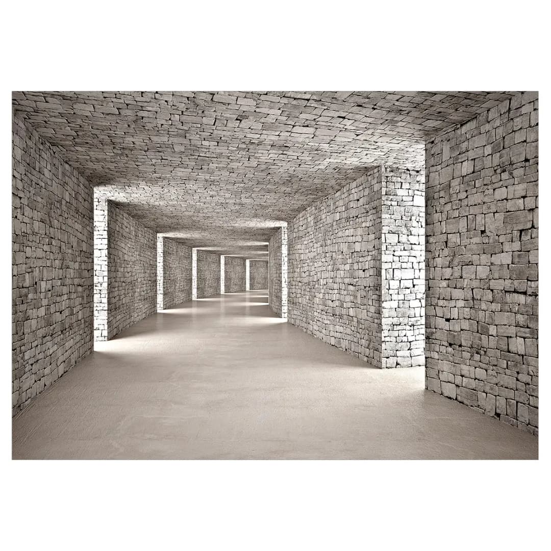 Vlies Fototapete Mysterious Tunnel | Grau