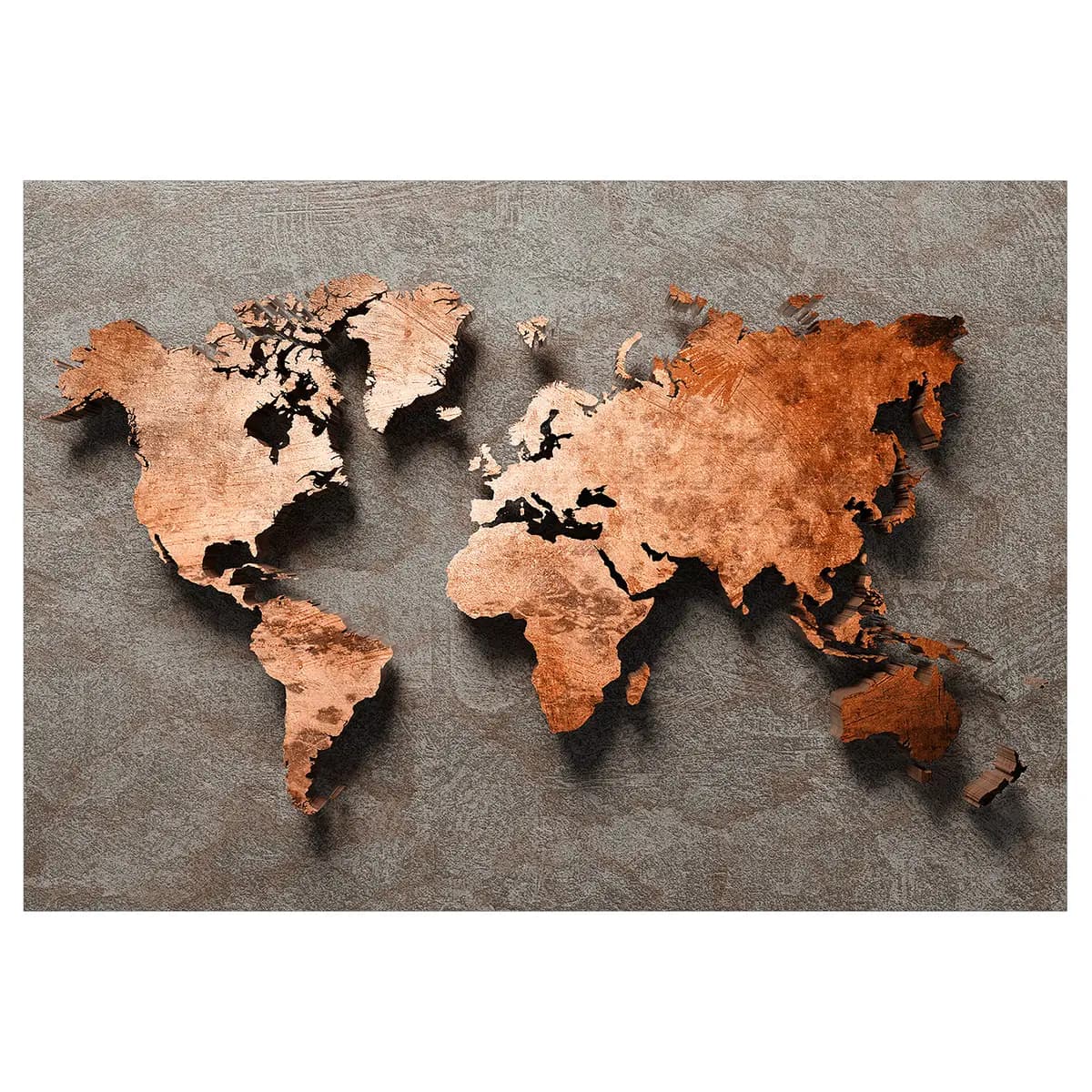 Vlies Fototapete Copper Map | Grau