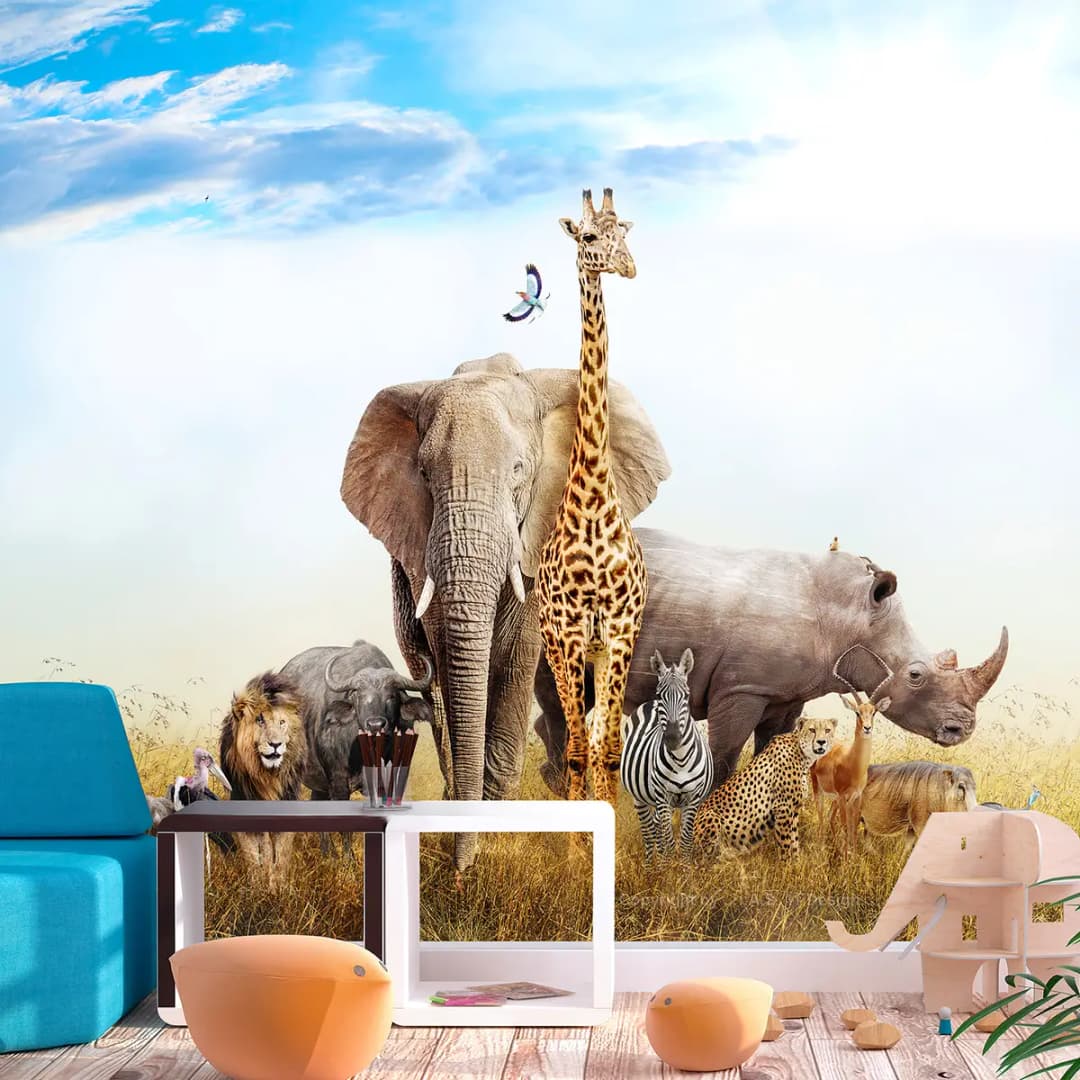Vlies Fototapete Fauna of Africa | Mehrfarbig
