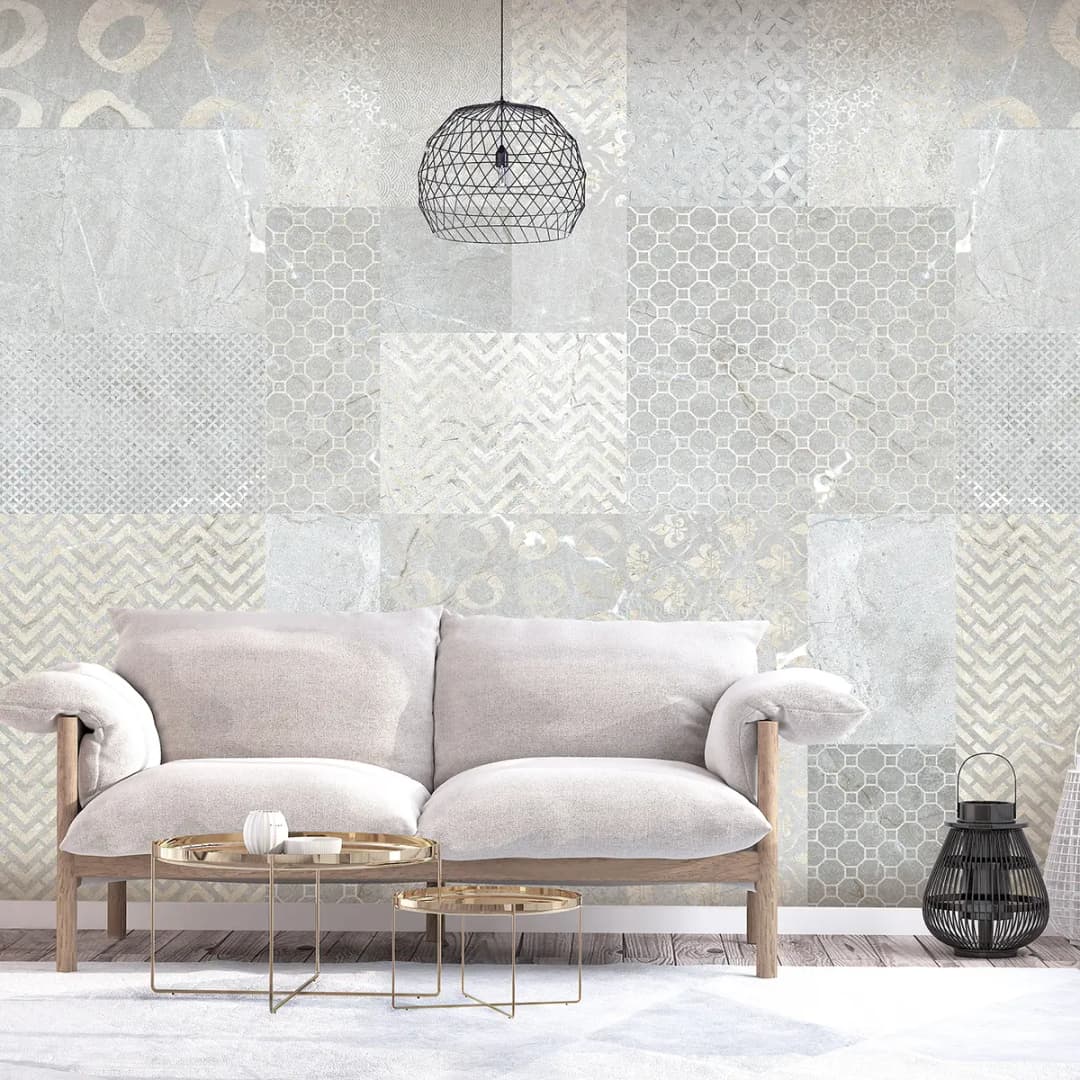 Vlies Fototapete Tiles | Grau