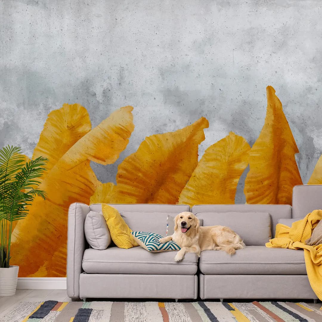 Vlies Fototapete Banana Leaves | Orange