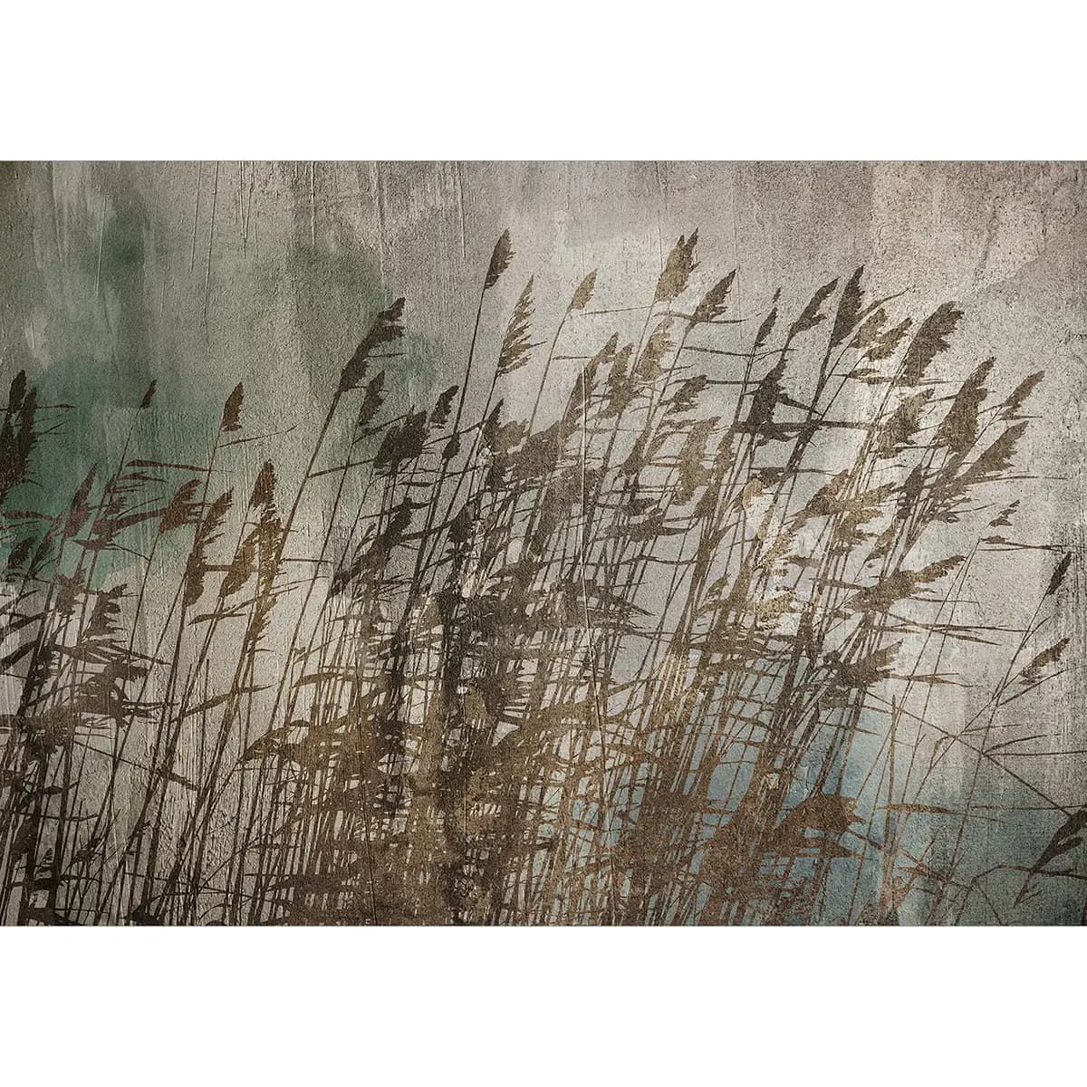 Vlies Fototapete Water Grasses | Grau