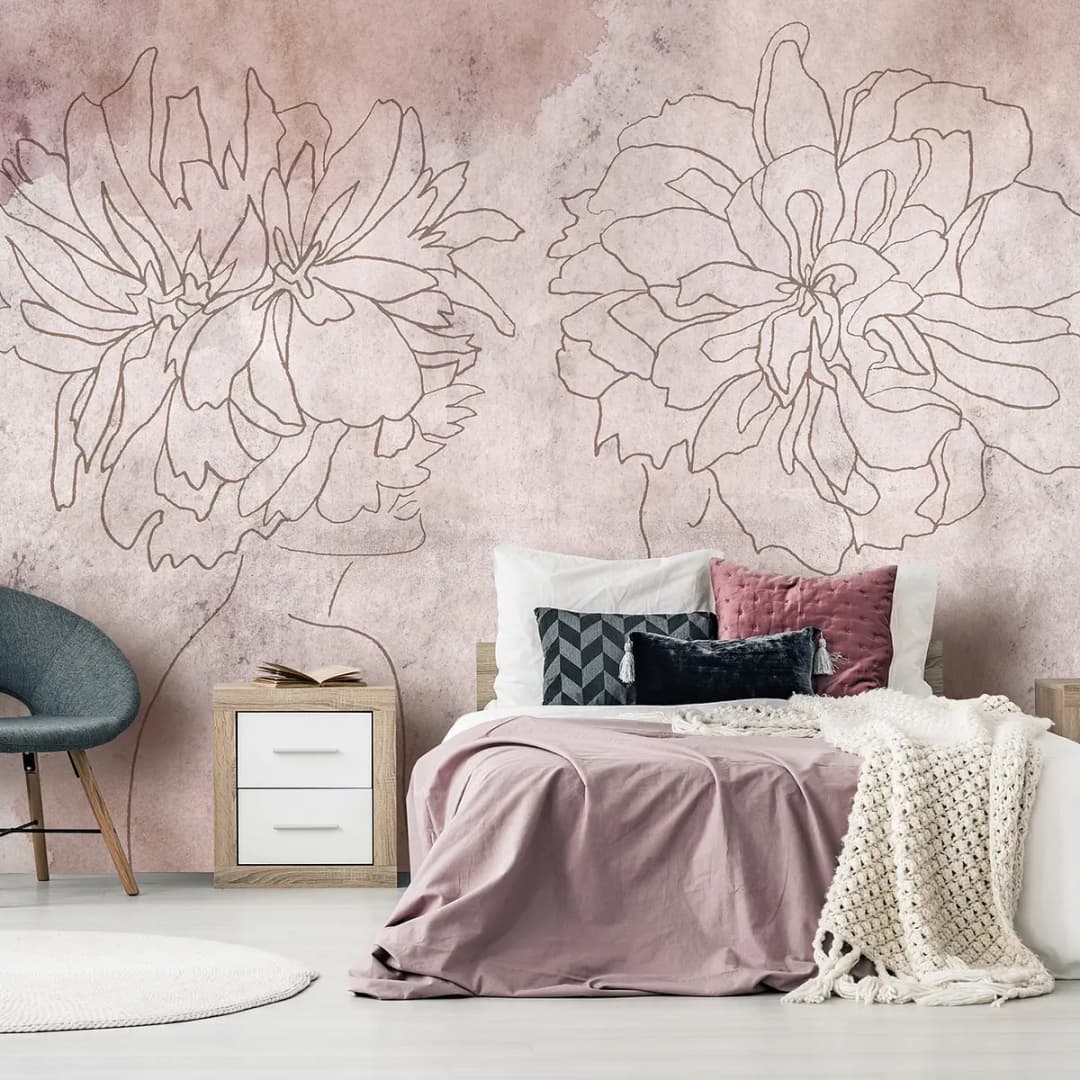 Vlies Fototapete Floristic Fresco | Rosa