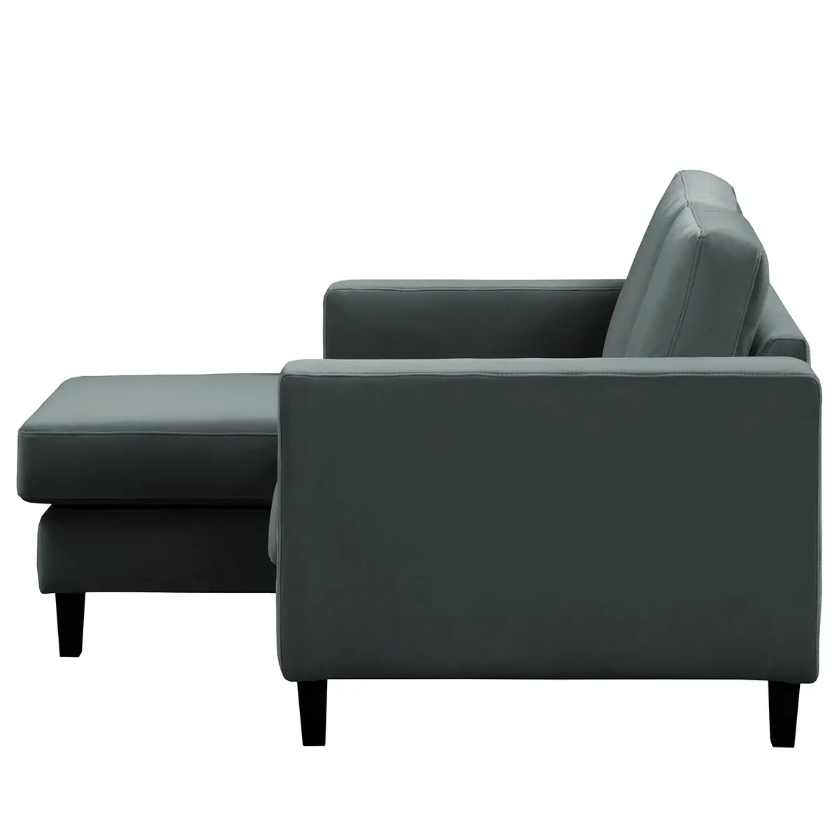 Ecksofa 1-Sitzer mit Longchair Grau Samt Vaia | Grau