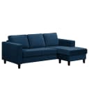 Ecksofa 2-Sitzer mit Longchair Vaia | Blau