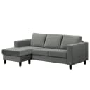 Ecksofa 2-Sitzer mit Longchair Vaia | Grau