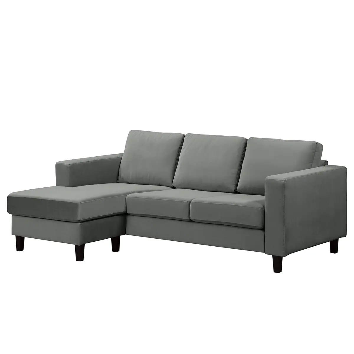 Ecksofa 2-Sitzer mit Longchair Vaia | Grau