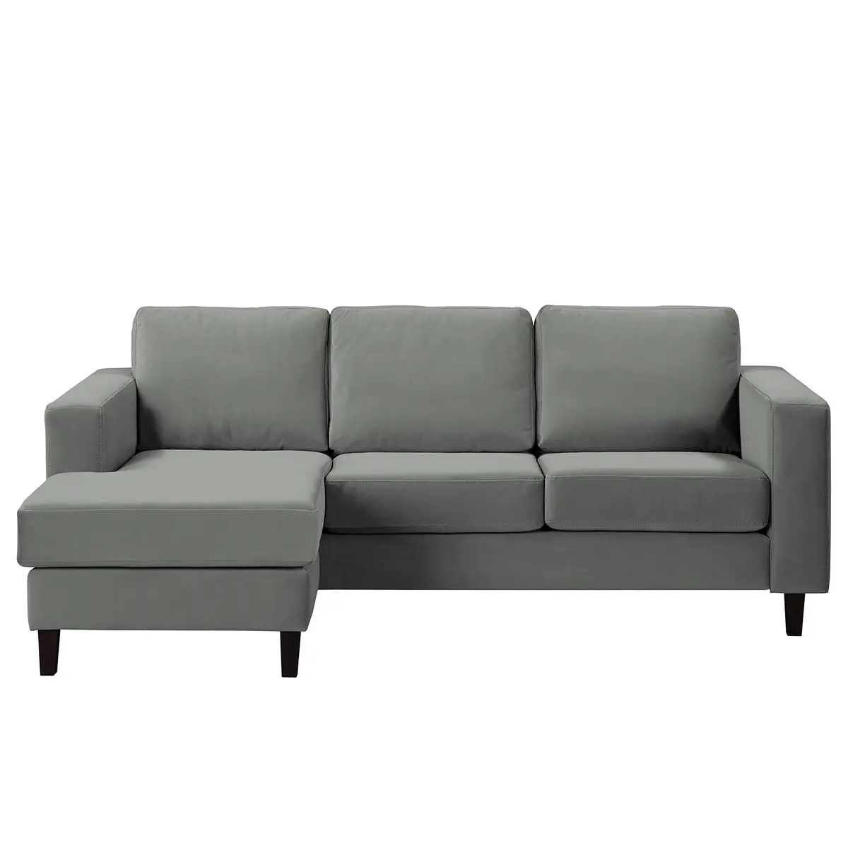 Ecksofa 2-Sitzer mit Longchair Vaia | Grau