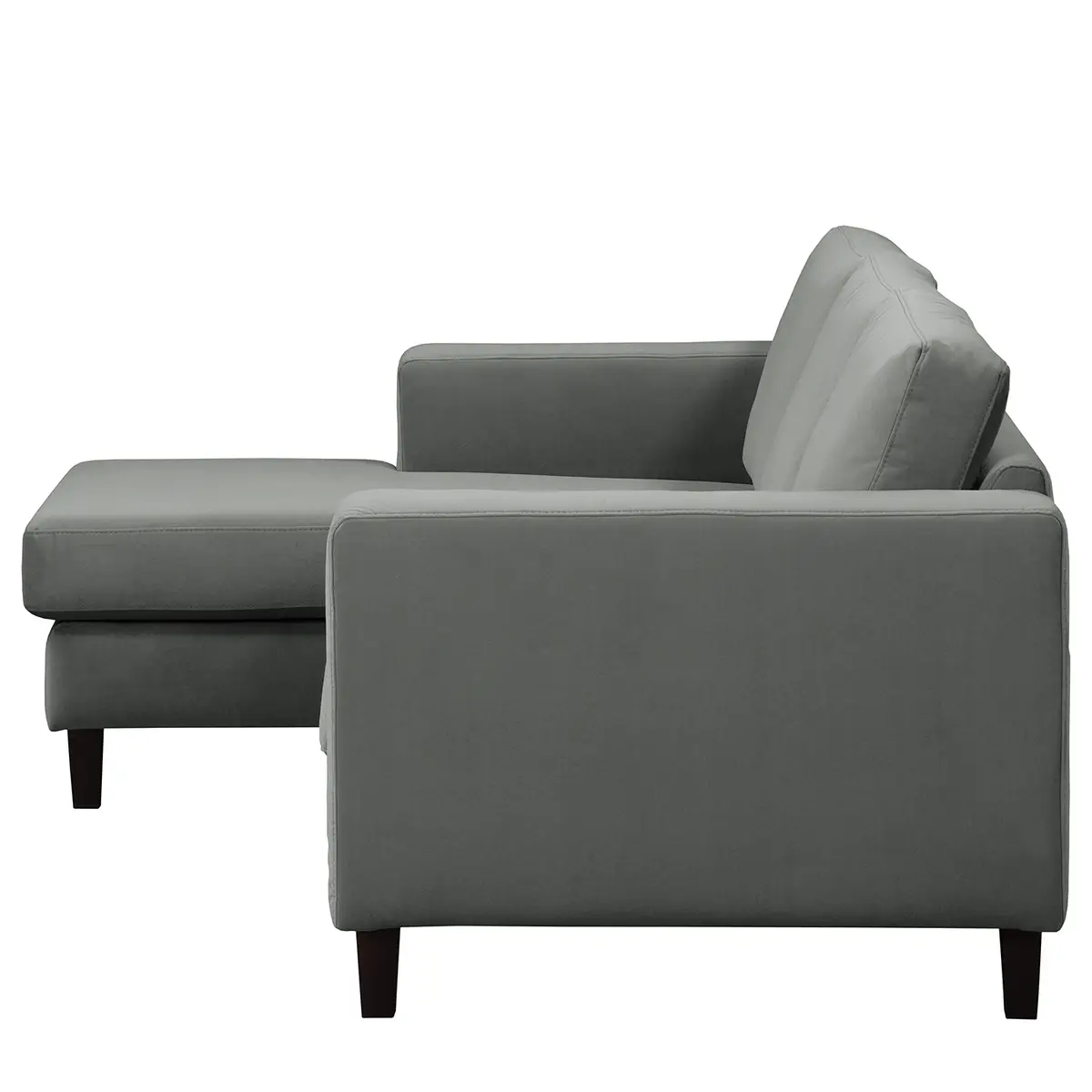 Ecksofa 2-Sitzer mit Longchair Vaia | Grau