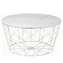 Couchtisch Ubud Ø 80cm Weiß/Weiß/Silber | Weiß