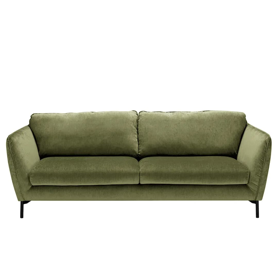 Sofa Portis 3-Sitzer Grün Chenille Elyon | Grün