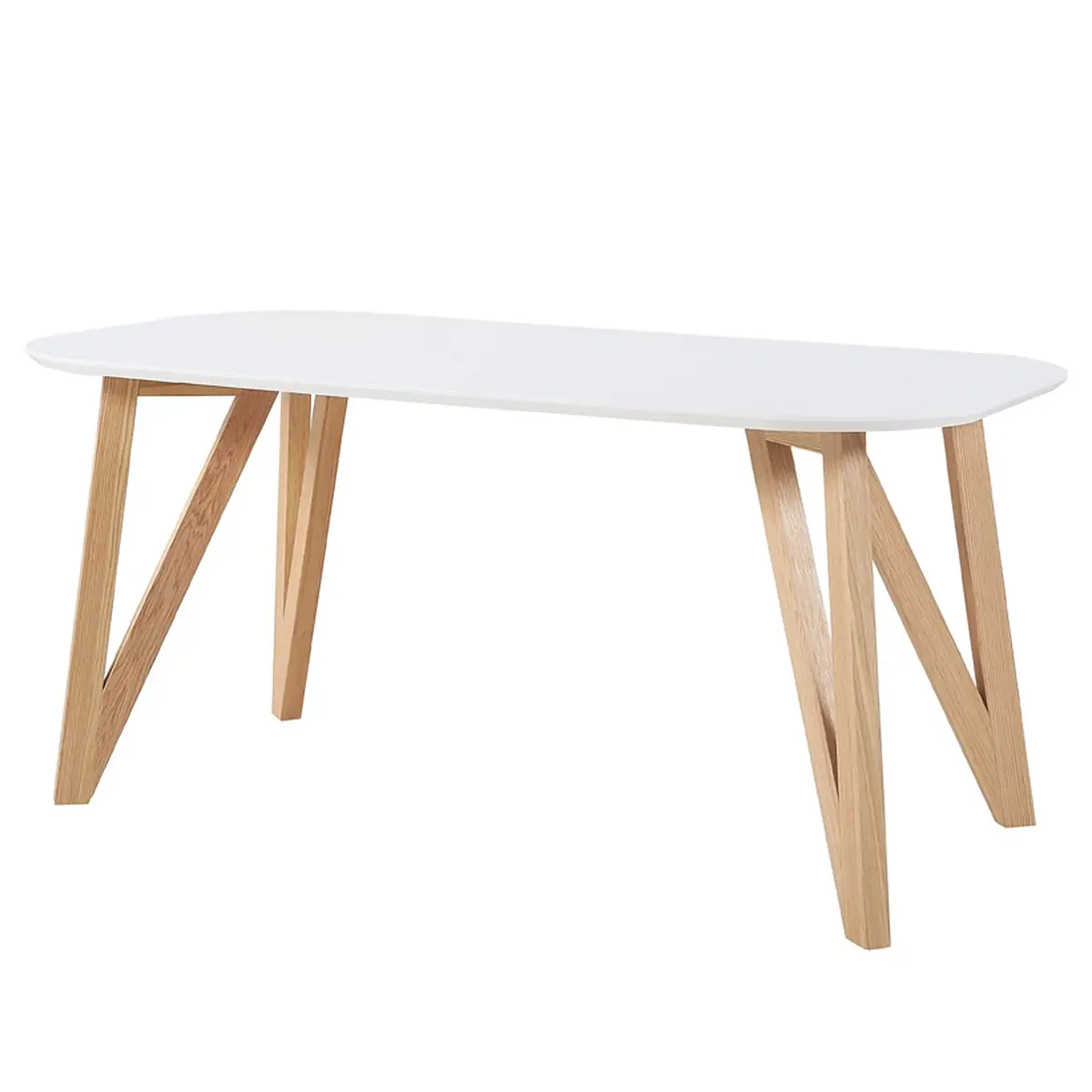 Esstisch Champlost 200cm Weiß/Weiß/Eiche | Weiß