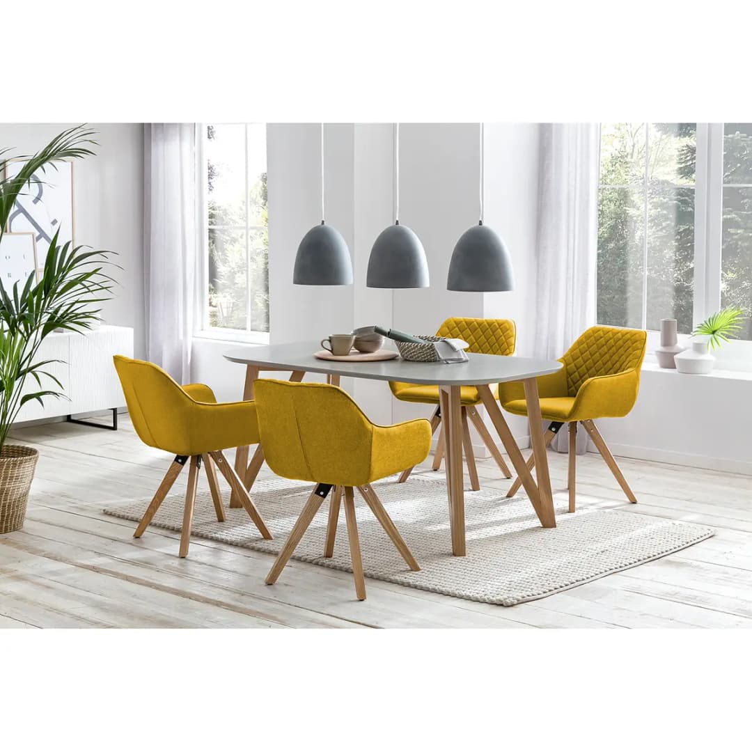 Esstisch Champlost 200cm Grau/Hellgrau/Eiche | Grau