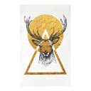 Wandbild Mein Haus Goldener Hirsch | Gold