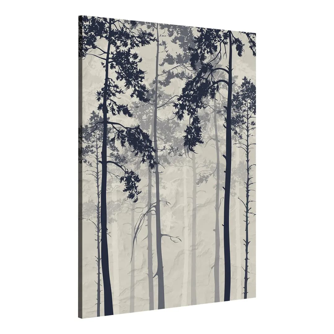 Wandbild Forest In Fog | Grau