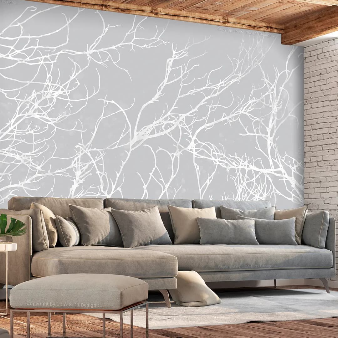 Fototapete White Trees | Grau