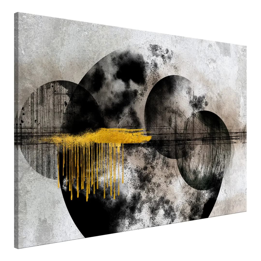 Wandbild Noble Moon Leinen Schwarz | Schwarz
