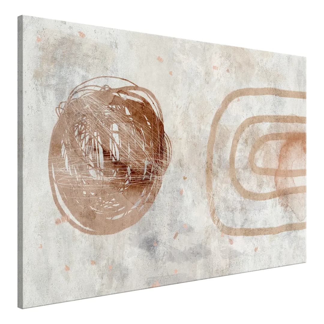 Wandbild Pastel Sun Leinen Grau 90 x 60cm | Grau
