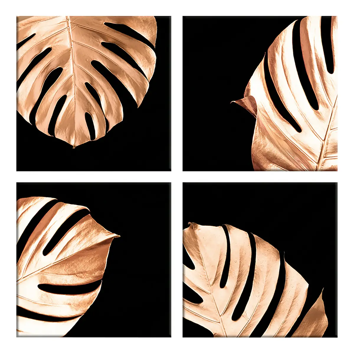 Wandbild Golden Monsters 4-teilig | Gold