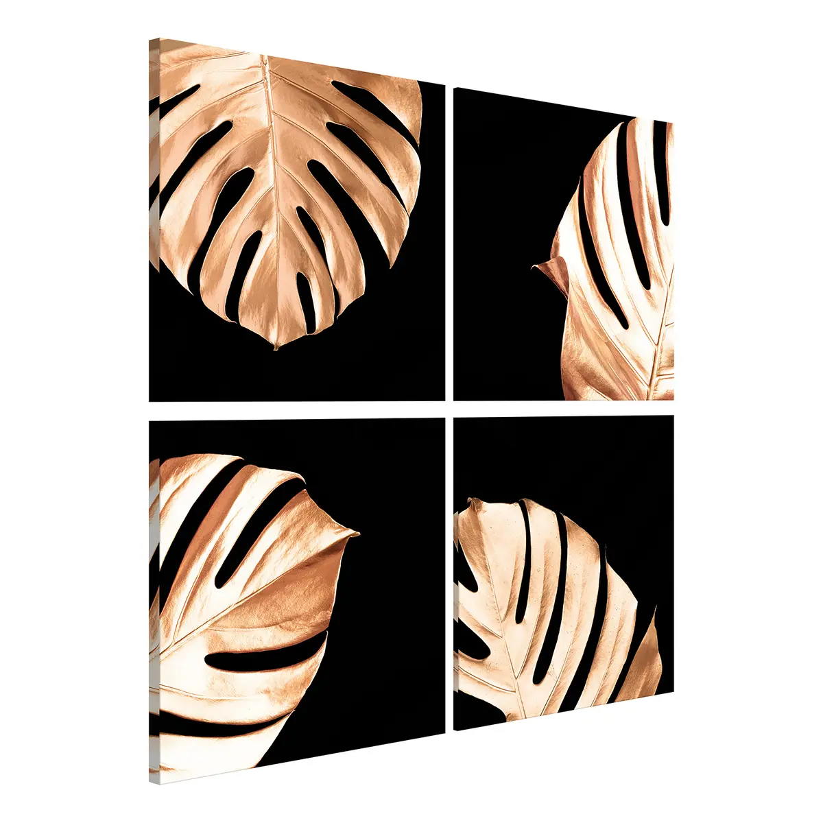 Wandbild Golden Monsters 4-teilig | Gold