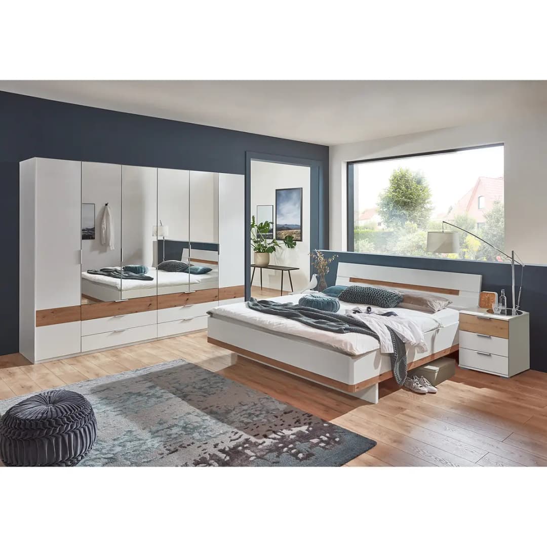 Drehtürenschrank Gibraltar 270cm Weiß/Eiche Artisan Dekor/Weiß