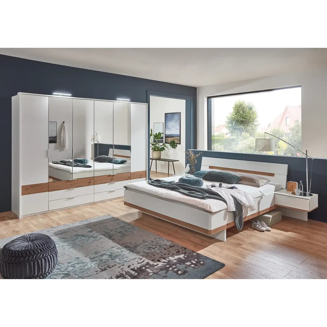 Drehtürenschrank Gibraltar 270cm Weiß/Eiche Artisan Dekor/Weiß