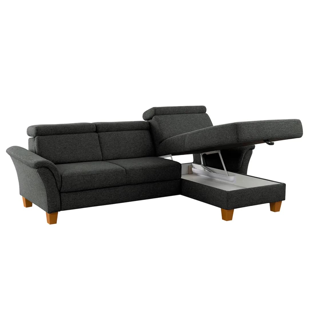 Ecksofa Estufa Grau Flachgewebe Amra | Grau