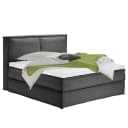 Premium Boxspringbett mit Kopfteil | Grau