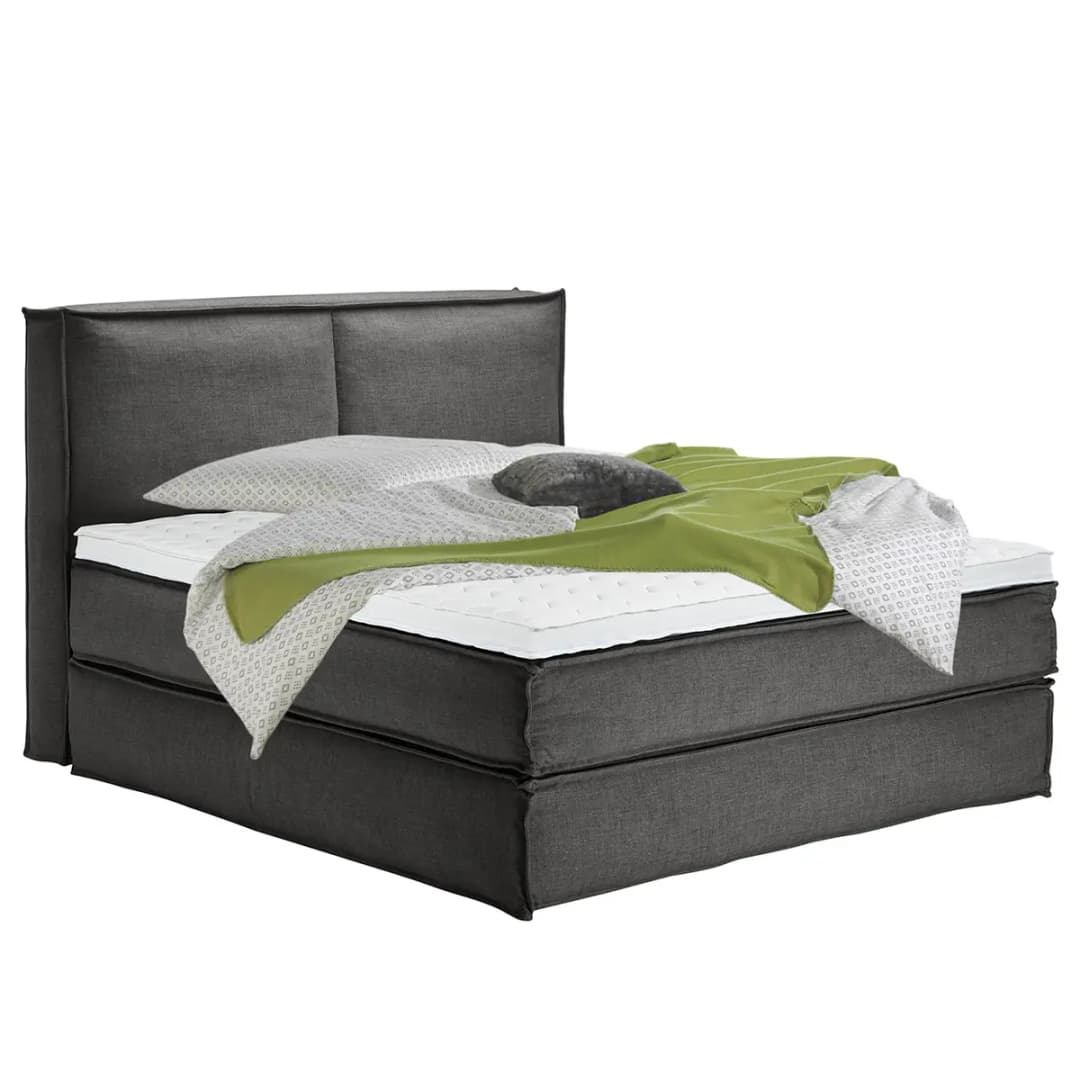 Premium Boxspringbett mit Kopfteil 180 x 200cm Flachgewebe