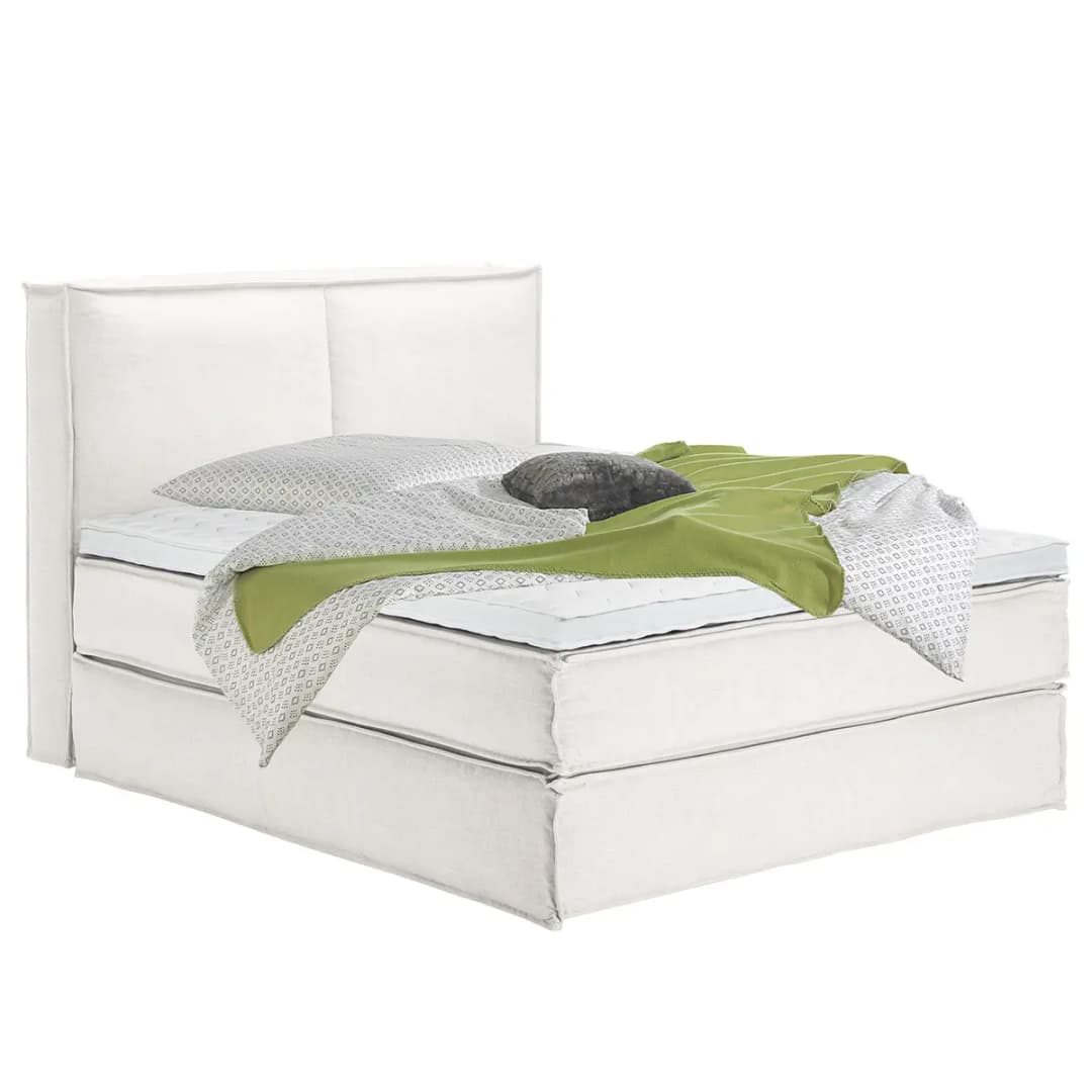 Premium Boxspringbett mit Kopfteil 160 x 200cm Flachgewebe
