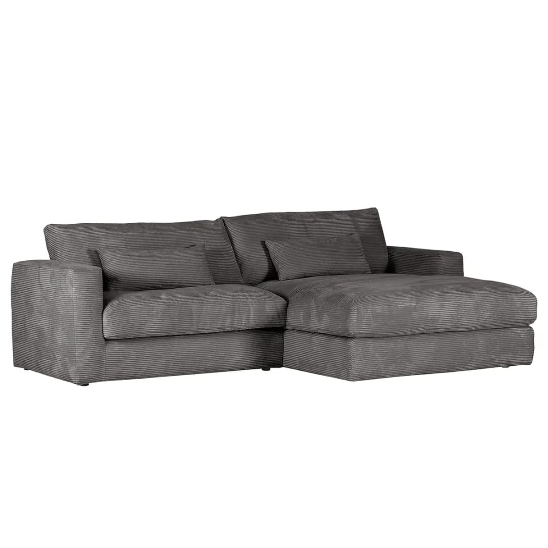 Ecksofa Izumo Grau Cordstoff Coco | Grau