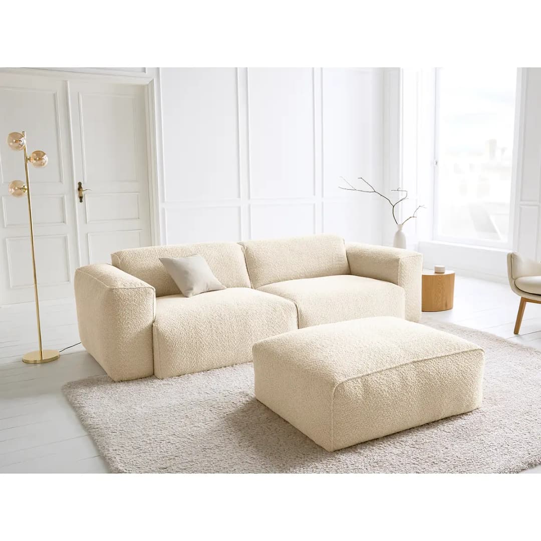 Polsterhocker Bony | Beige
