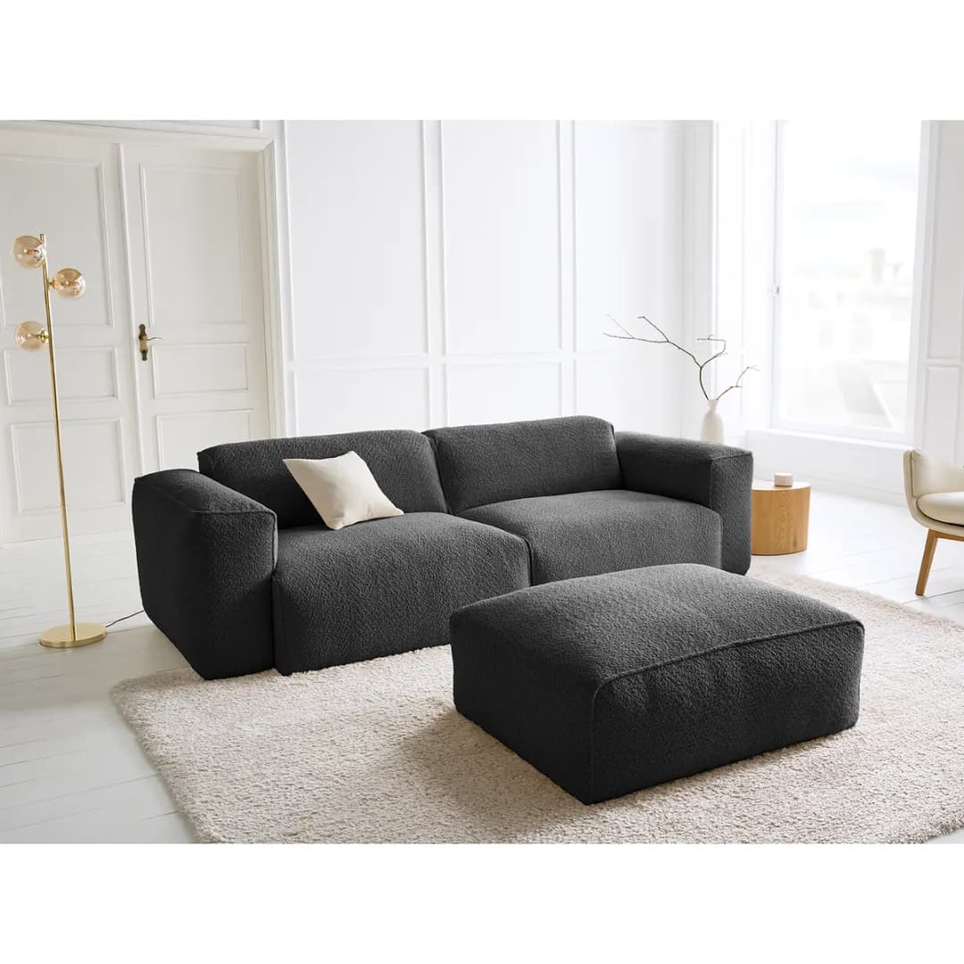 Polsterhocker Bony | Grau