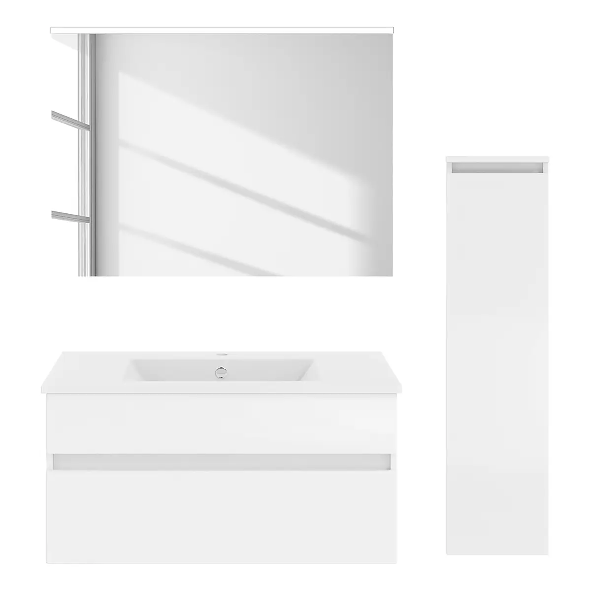 Badset Get2You 3-teilig Kombi A 120cm Türanschlag rechts | Weiß