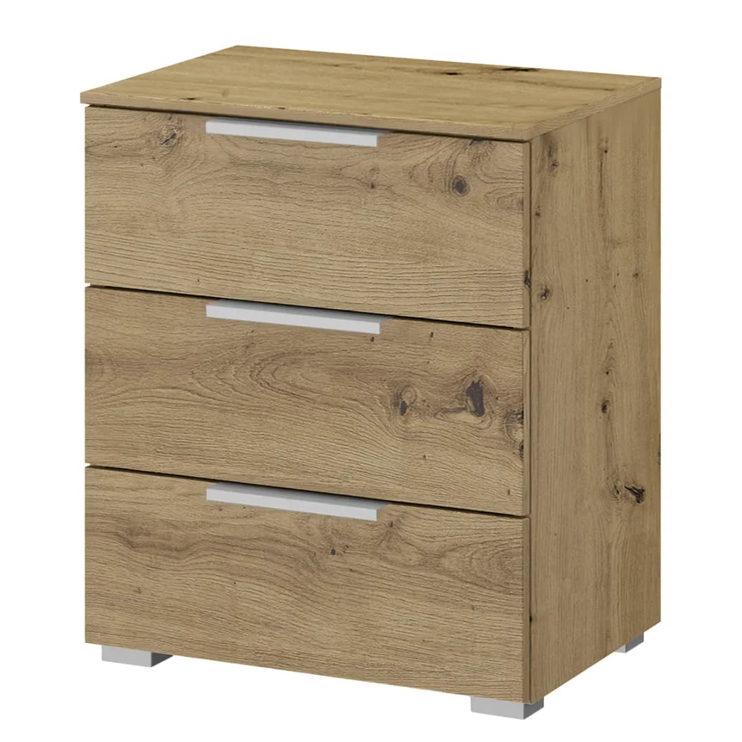 Nachtkommode x3 50cm Braun/Eiche Artisan Dekor Aluminium