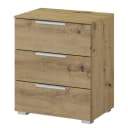 Nachtkommode x3 50cm Braun/Eiche Artisan Dekor Aluminium