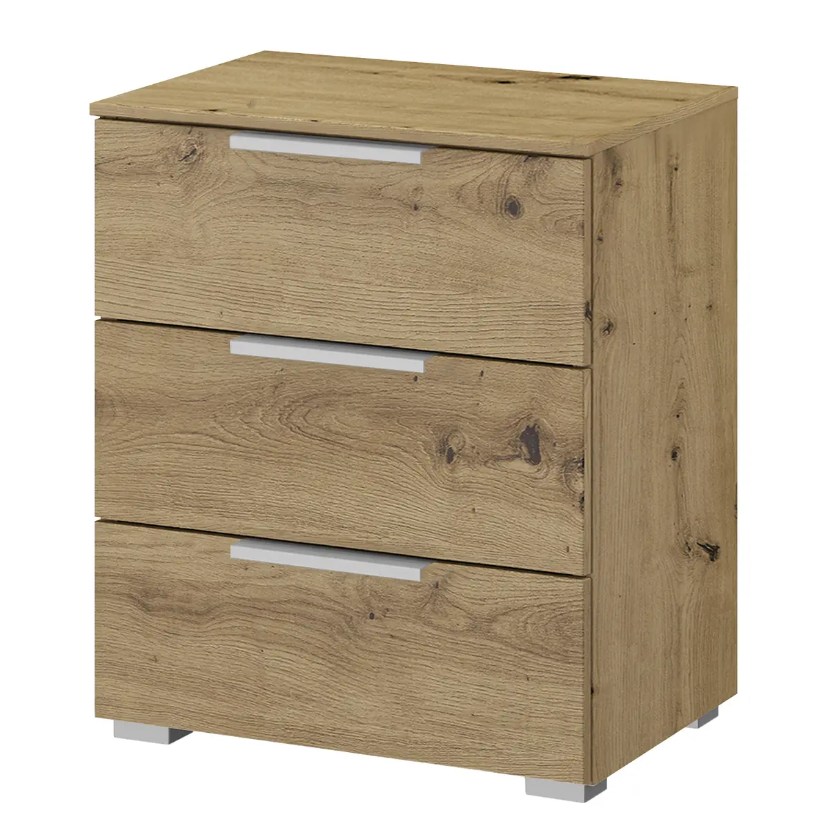 Nachtkommode x3 50cm Braun/Eiche Artisan Dekor Aluminium