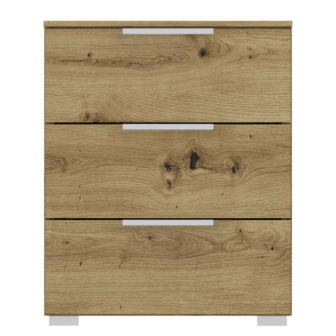 Nachtkommode x3 50cm Braun/Eiche Artisan Dekor Aluminium