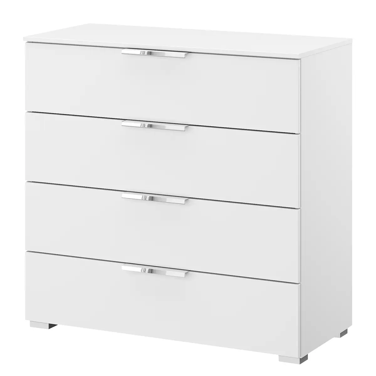 Kommode x4 80cm Weiß/Alpinweiß Chrom | Weiß
