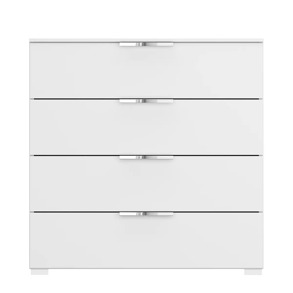 Kommode x4 80cm Weiß/Alpinweiß Chrom | Weiß