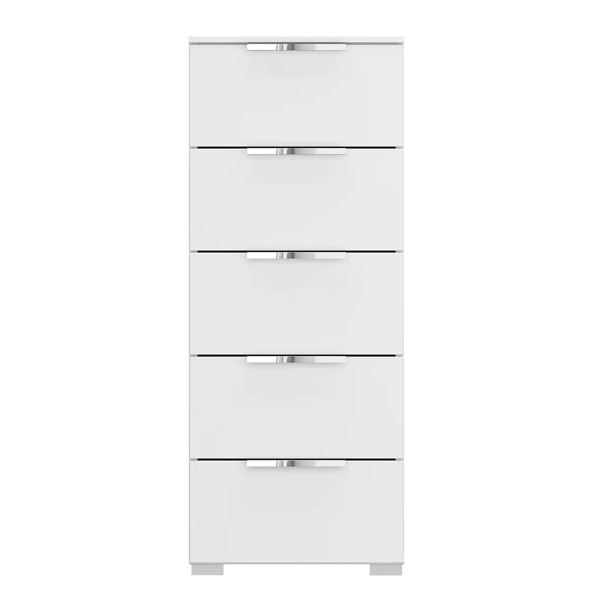 Kommode x5 40cm Weiß/Alpinweiß Chrom | Weiß