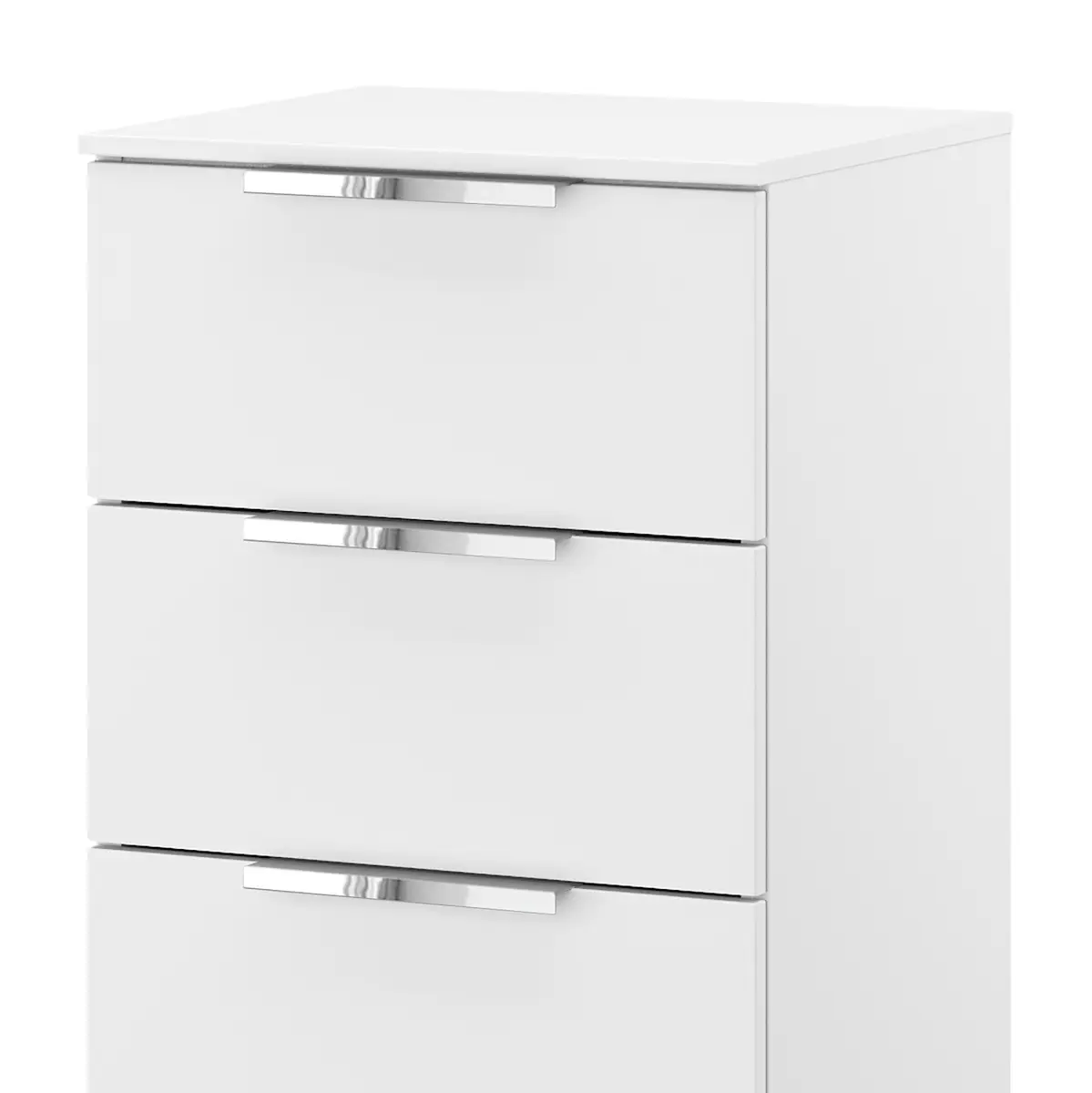 Kommode x5 40cm Weiß/Alpinweiß Chrom | Weiß