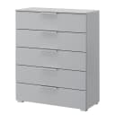 Kommode x5 80cm Grau/Seidengrau Aluminium | Grau