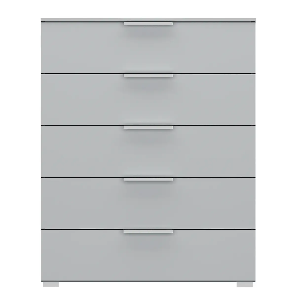 Kommode x5 80cm Grau/Seidengrau Aluminium | Grau