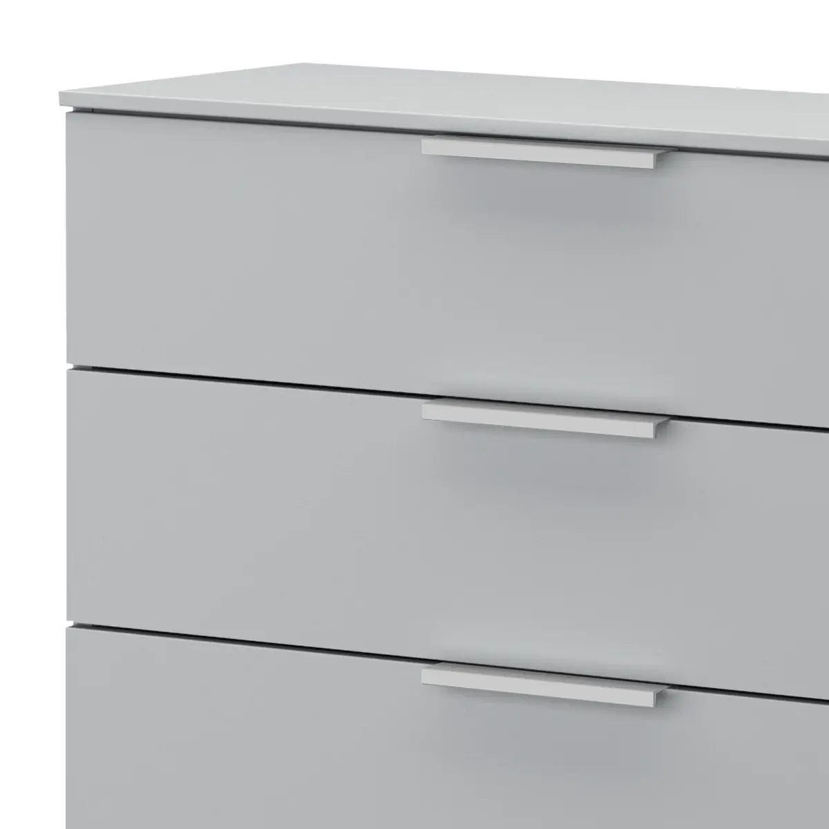 Kommode x5 80cm Grau/Seidengrau Aluminium | Grau