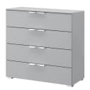 Kommode x4 80cm Grau/Seidengrau Chrom | Grau