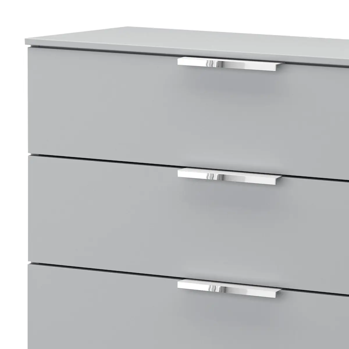 Kommode x4 80cm Grau/Seidengrau Chrom | Grau