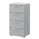 Kommode x4 40cm Grau/Seidengrau Chrom | Grau