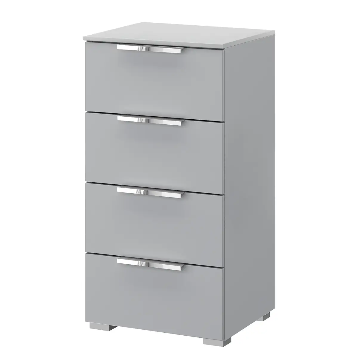 Kommode x4 40cm Grau/Seidengrau Chrom | Grau