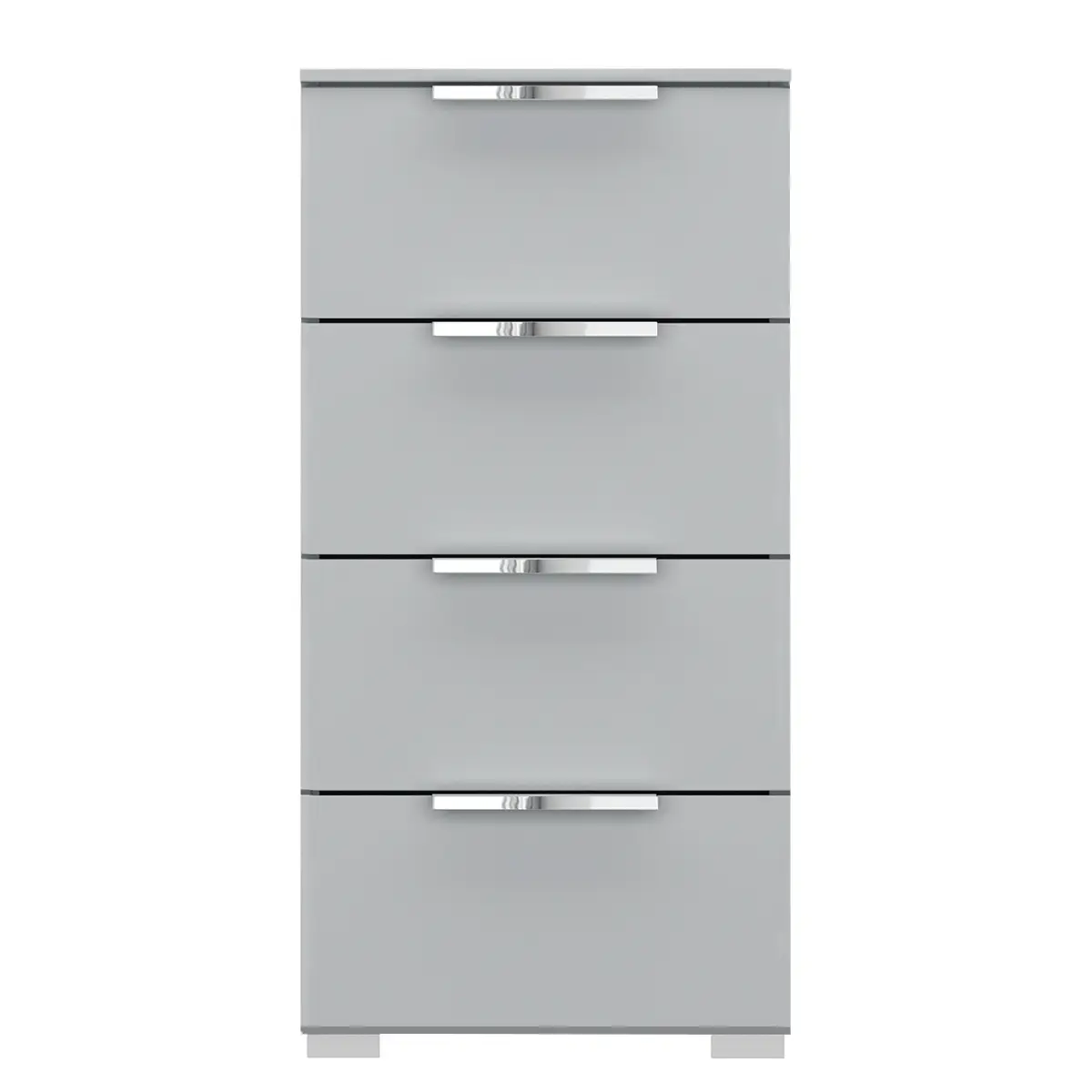 Kommode x4 40cm Grau/Seidengrau Chrom | Grau